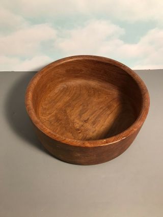 Vintage Hand Carved 9 1/2 " Wooden Bowl Circa 1950 