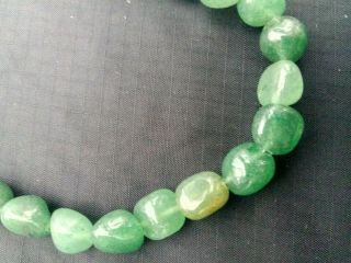 Vintage Jade Bead Necklace With Sterling Silver Clasp