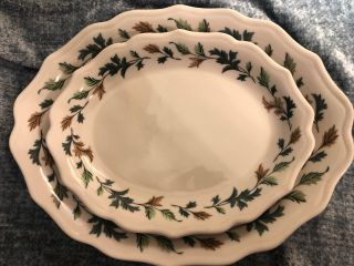 2 Vintage Syracuse China Restaurant Kingswood Pattern Oval Platters (12.  5” & 10”)