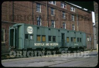 Orig 1973 Slide - Norfolk & Western N&w M - O - W Car Troop Sleeper Muncie Indiana
