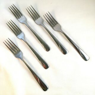 Vintage Oneida Ltd Oceanic Stainless Flatware 5 Dinner Forks Usa And England
