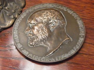 Antique Bronze Medallion Paris Surgeon Dr Henri Huchard By Alfred Boucher 1903