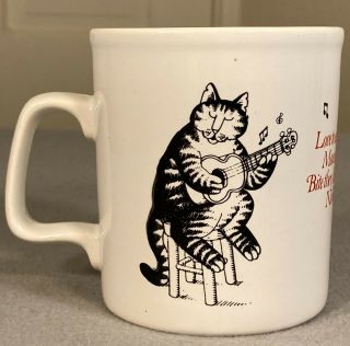Vintage English Kliban Cat Mug " Love To Eat Them Mousies,  Nibble They Tiny Feet