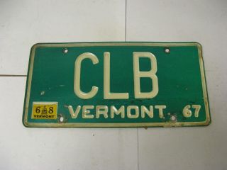 1967 67 1968 68 Vermont Vt License Plate Vanity Natural Sticker Clb