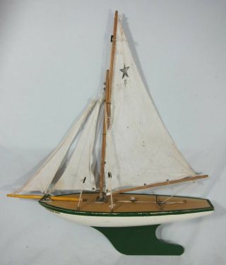 Northern Star Sy5 Vintage Wooden Model Sailing Boat Pond Yacht Iron Keel
