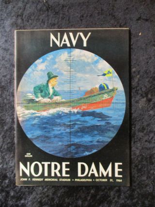 Vintage October 31,  1964 Navy Vs Notre Dame Program Roger Staubach 1522