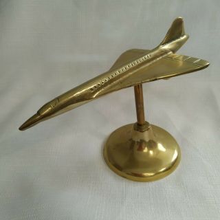 Vintage Solid Brass Concorde Ornament / Model 19cms - 7.  5 " Long 1980 