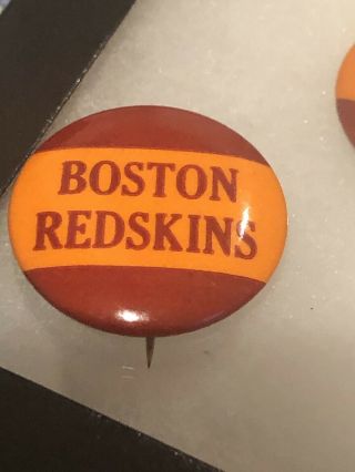 Vintage Boston Redskins Nfl Team Pinback Pin Button.  Rare