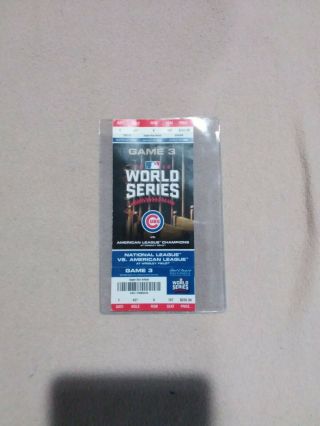 2016 World Series Game 3 Ticket Wrigley Field Chicago Cubs 1st Ws Game @ Wrigley