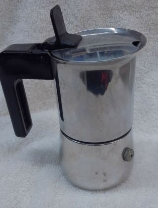 Vintage INOX Stovetop Single Serve Espresso Coffee Maker 18/10 Made in Italy 2