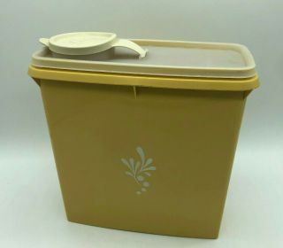 Vintage Retro Tupperware Harvest Gold Cereal Storer Container With Lid 469 - 12
