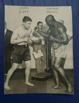 Vintage Boxing Photo: George Godfrey Vs.  Johnny Risko.  1928 Fight.