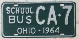1964 Ohio School Bus License Plate