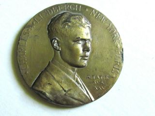 1927 Medallion Charles Lindbergh Flight York Paris,  France Prudhomme