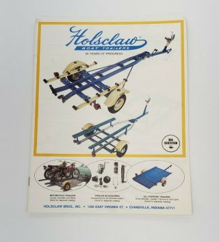 Vintage 1979 Holsclaw Trailer Brochure - Sport Boat - Motorcycle - Sailboat