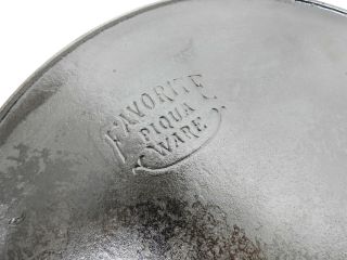 Antique Favorite Piqua Ware 12A Cast Iron Skillet Frying Pan Cleaned Seasoned 3
