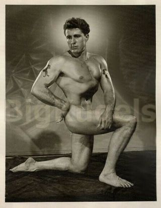 1940s Vintage Amg Male Nude John Winship Tattooed Muscle Handsome Beefcake