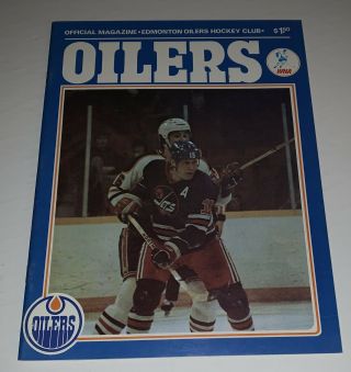 Winnipeg Jets 1977 Wha Game Program Vs Edmonton Oilers (anders Hedberg On Cover)