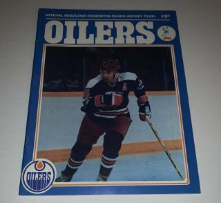 Winnipeg Jets 1977 Wha Game Program Vs Edmonton Oilers (ted Green On Cover)