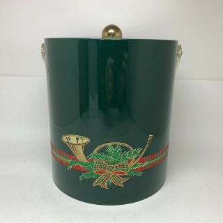 Vintage Georges Briard Vinyl Ice Bucket Christmas Theme W/horn