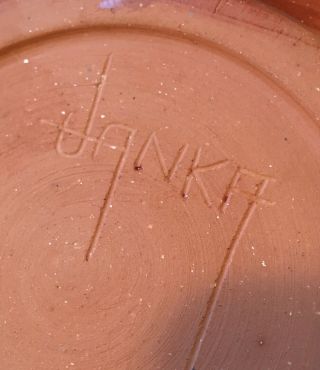 Janka Raku Signed Pottery Bowl Vintage/Unique Hand Crafted 2