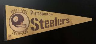Vintage 1975 Pittsburgh Steelers Bowl X Champions Pennant