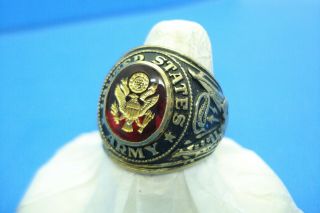 VINTAGE U.  S.  ARMY MENS INSIGNIA RING - - 18KT HGE - - SIZE 8.  5 2