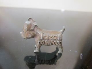 Vintage Ideal Dog Food Good Luck Figure Miniature Bronze Tone Metal Promo 1950 