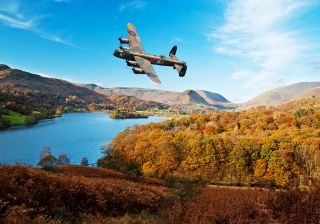 Avro Lancaster Over Lake Windermere Canvas Prints Various Sizes