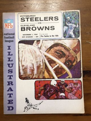 1964 Illustrated Cleveland Browns Vs Pittsburgh Steelers Football Program Nov 1