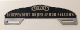Vintage Odd Fellows I.  O.  O.  F.  License Plate Topper
