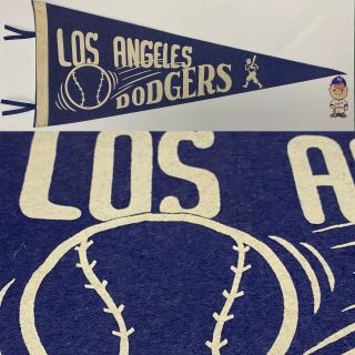 1960’s Vintage La Los Angeles Dodgers California Pennant Mlb Baseball 11.  5x28.  25