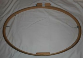 Vintage Wood Embroidery Needlework Oval Hoop 27 " Wide X 18 " X 1 " High Heavy Duty
