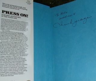 GENERAL CHUCK YEAGER PRESS ON SIGNED AUTOGRAPHED 1988 ANTIQUE HC DJ BOOK 2