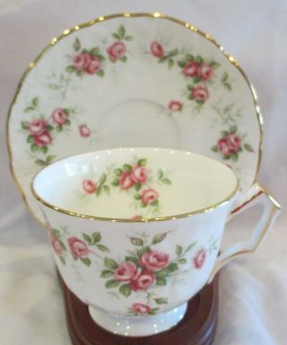 Vintage Anysley Tea Cup & Saucer Grotto Rose 185 Fine Bone China Made In England