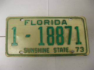 1973 73 Florida Fl License Plate 1 - 18871