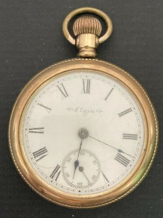 Antique Elgin 7 Jewels Gold Filled Pocket Watch