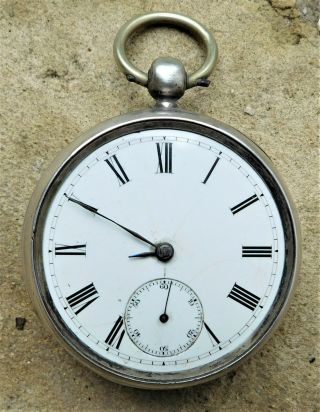 No Resrv Waltham Hm 1876 Sterling Silver Mechanical Pocket Watch Vintage Antique