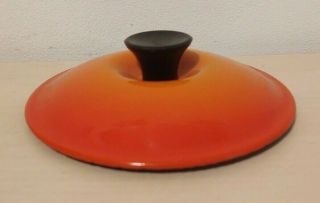 Vintage Le Creuset 14 Flame Orange Saucepan Lid for Pot Cast Iron Enamel 2