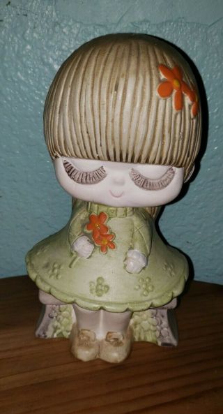 Vintage Ceramic Girl 1970 