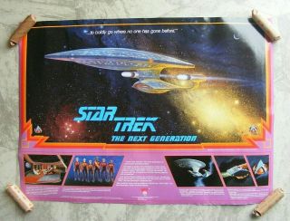 Vintage 1987 Galoob Star Trek Next Generation Toy Action Figure Sales Poster
