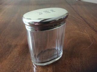 Antique Edwardian Silver Topped Dressing Table Jar.  London 1911.