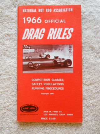 1966 Official Drag Rules National Hot Rod Association Nhra Drag Racing Book