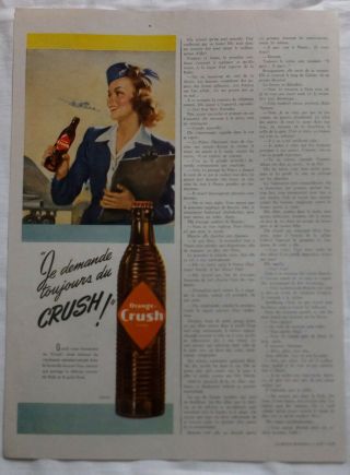 Vtg Ad Orange Crush 1946 / Beer Rasserie Molson Limited/ / Boy With Train.