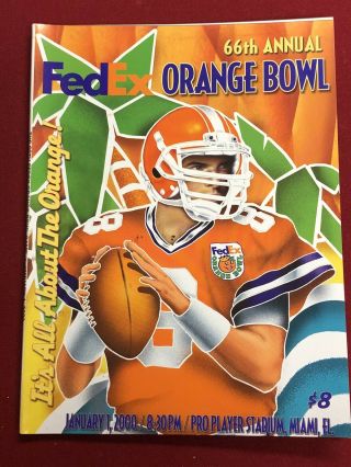 2000 66th Orange Bowl Football Program Michigan Alabama Tom Brady Last Game