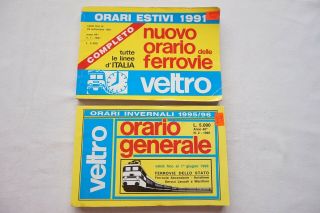 1991 & 1995 Italy Italian Train Railway Timetable Orario Estivi Invernali X2
