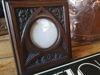 old Antique vintage arts and crafts carved wooden picture photo frame 2