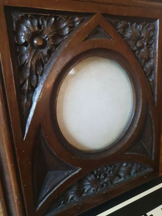 old Antique vintage arts and crafts carved wooden picture photo frame 3