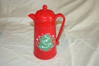 Vintage Waechtersbach Christmas Tree Carafe Thermos Germany Serving Red