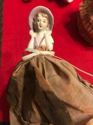 Vintage Half Doll In Hoop Skirt,  Organza Fabric